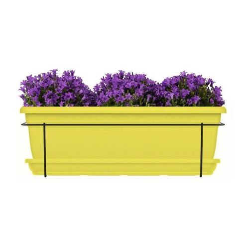 Kit Jardiniere Avec Support En Métal Et Plateau - Garden Id Relax - Lime 50 Cm - Recyclé Et 100% Recyclable - Volume Pour Plantes