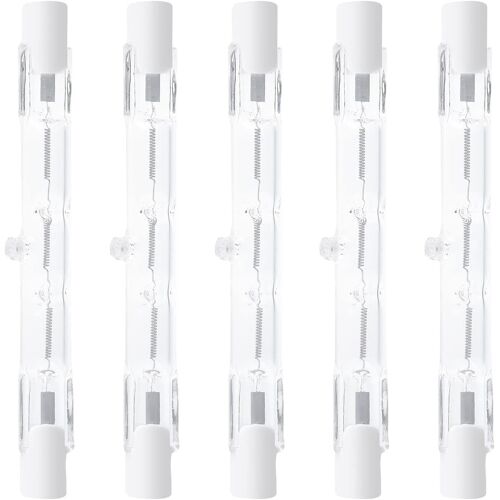 KAL-Ampoule Halogène 150W R7S 78Mm Blanc Chaud 2800K Dimmable J78 Linéaire, Culot Double Fin Base 360 Degrés Angle 2100Lm Projecteur Pour Lampadaire Garage, Lot De 5