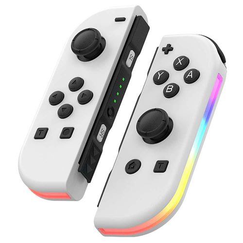 Manette Compatible Avec Nintendo Switch, Manette Sans Fil Bluetooth Joy-Con Contrôleurs Gamepad (Contrôleur Non Officiel) - Blanc