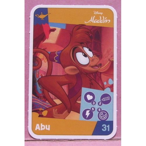 Carte / Image Jouons Rêvons - Aladdin / Abu - Disney - Auchan - N° 31 - 2024