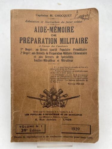 Aide-Mémoire De Préparation Militaire À L'usage Des Candidats