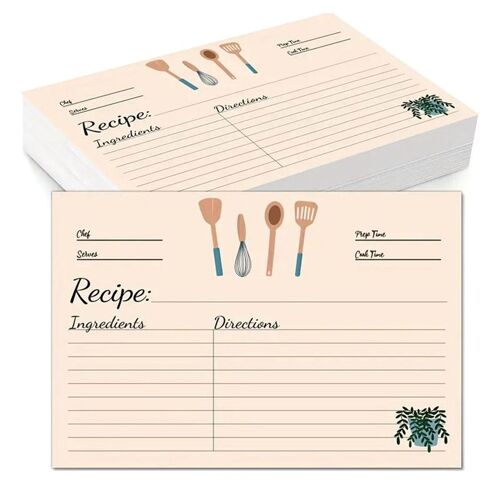 Cartes De Recettes 4 X 6 Pouces Ensemble 100 Vierges En Papier Cartonné Épais Double Face Pour Maman, S?ur, Fille, Cadeau D'