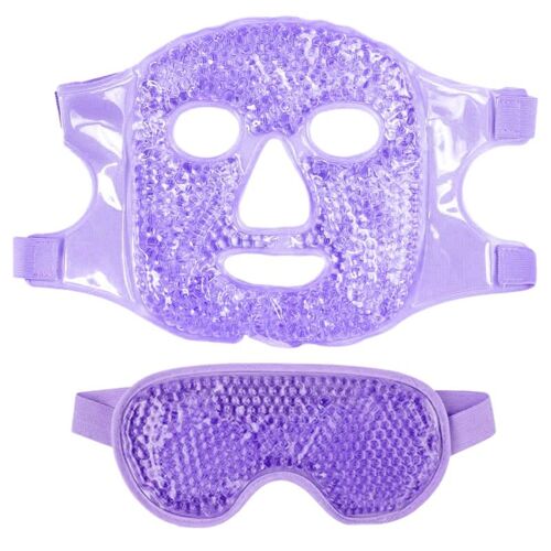 1 Ensemble Masque Pour Les Yeux Gel Glace + Ensemble Masque Réutilisable Pour La Thérapie Par Le Froid Chaud Apaisant Relaxant Lunettes Glace Sommeil Masque Sommeil Violet 