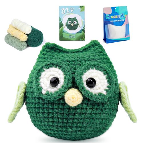 Kit De Crochet Diy Kit De Crochet Hibou Avec Aiguilles De À Tricoter Poupée En Peluche Facile