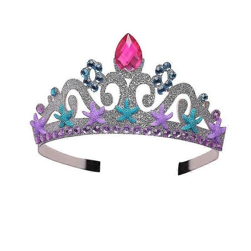 Filles Anniversaire Couronne Sirène Couronne Petite Sirène Fête Décoration Princesse Couronne Sirène Party Favorssliver