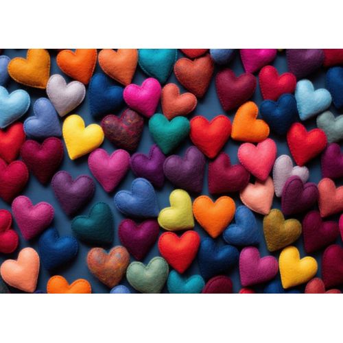 Coeurs Multicolores - Puzzle 500 Pièces