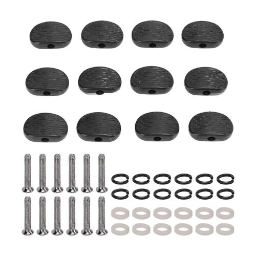 12pcs Guitare Tuner Machine Head Boutons Plastique Accordage Cheville Bouton Pour Guitares Electriquesovale