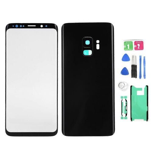 Téléphone Arrière Arrière Verre Couverture Écran Avant Verre Lentille De Remplacement Ensemble pour Samsung S9 G960Black