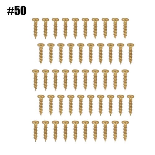 50pcs Chrome Vis De Montage Pour Guitare, Mécaniques, Mécaniques Accordage, Chevilles, Accordeurs (Or)