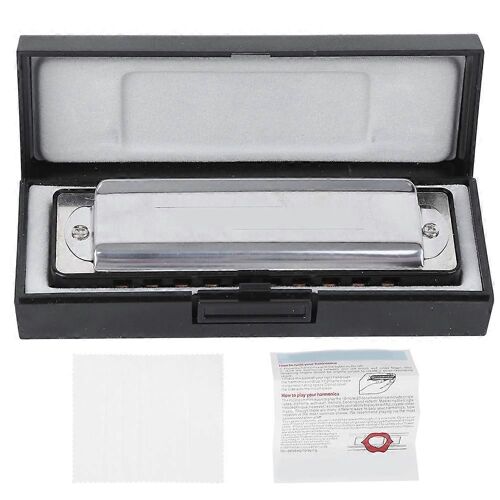 Harmonica Blues 10‑ ; Trou Bouche-Orgue #F Clé Abs Résine Peigne Instrument À Vent Professionnel (Noir)