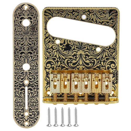 Pont De Guitare Électrique À Motif Sculpté 6 Selles Cordier Accessoires De Guitare Électriqueor