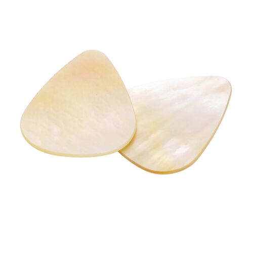 2pcs Set Médiators Guitare Shell Teardrop En Forme De Médiators De Guitare Acoustique Pour Uklele Bass Lc18 Blanc