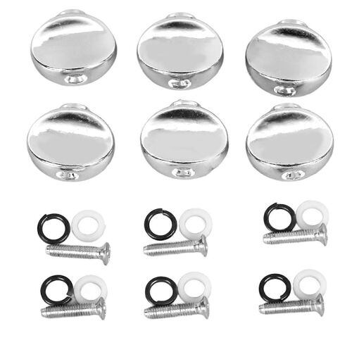 6pcs Guitare Tuning Peg Boutons Métal Facile À Installer Accordeur Boutons Remplacement Pour Guitare Électrique Acoustique Argent