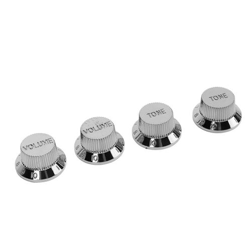 4 Pcs Basse Électrique Volume Tonalité Bouton Robuste Exquis Artisanat Guitare Potentiomètre Bouton Ensemble Argent