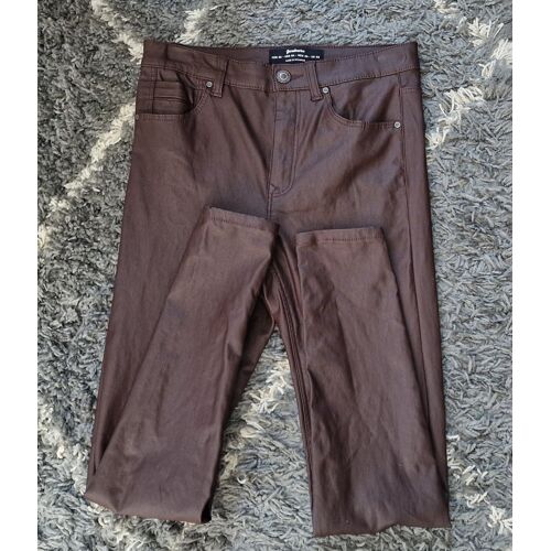 Pantalon Enduit Dark Brown Stradivarius