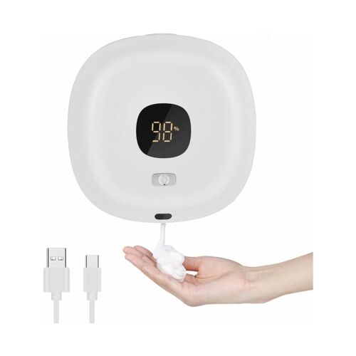 Distributeur de savon automatique sans contact - 300 ml, montage mural, rechargeable, mousse réglable, étanche, hygiénique