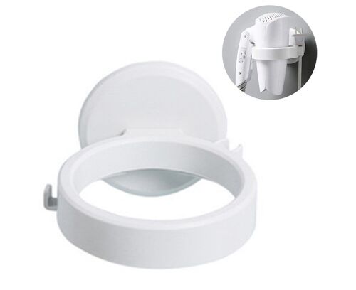 Support de sèche-cheveux en aluminium Stylish Space ¿ Support mural pour salle de bain, installation facile, ajustement universel, argent