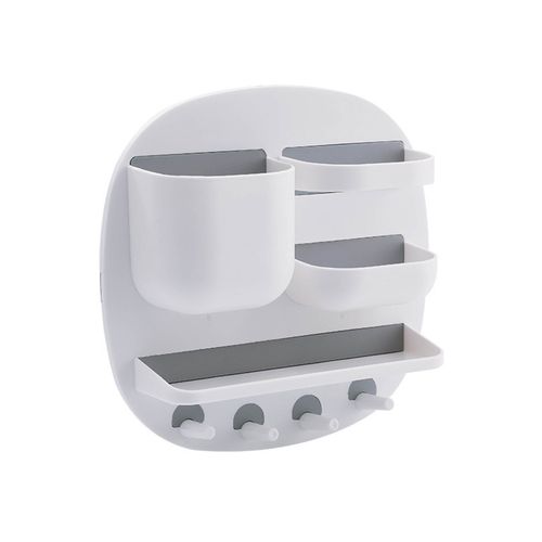 Étagère D'angle Murale De Salle De Bain Sans Perforation - Support De Rangement Grande Capacité Pour Articles De Toilette Et Plus