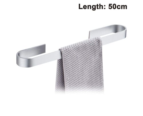 Porte-Serviettes Sans Perçage - 40/50 Cm Space Aluminium Pour Salle De Bain Et Cuisine - Installation Élégante Et Facile