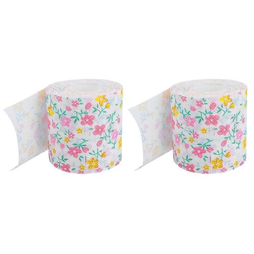 Rouleaux De Papier Toilette Imprimés Colorés ¿ Mouchoirs Jetables Élégants Pour Salle De Bain Et Salle À Manger ¿ 2 Rouleaux