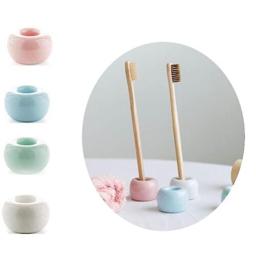 Ensemble élégant de porte-brosses à dents en céramique ¿ Design Europe du Nord, 4 mini supports pour salle de bain et bureau