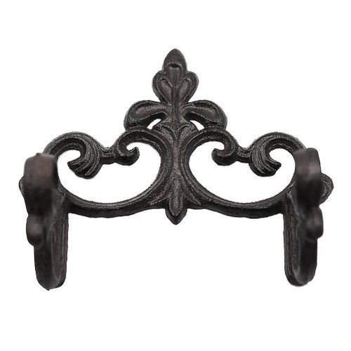 Étagère De Rangement Murale En Fer Forgé Pour Serviettes Et Papier Toilette - Organiseur Gain De Place Noir