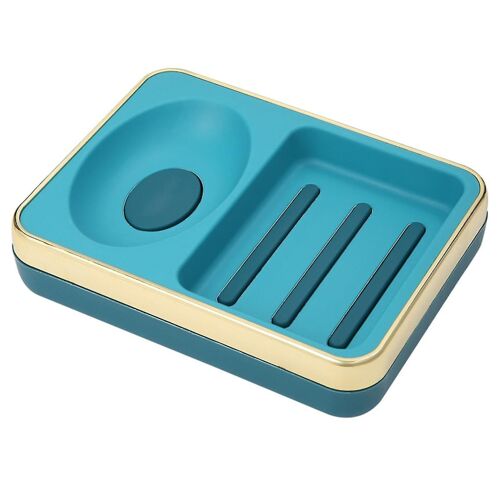 Boîte à savon à double compartiment étanche à l'humidité avec design creux - Légère et facile à nettoyer, 4 couleurs disponibles