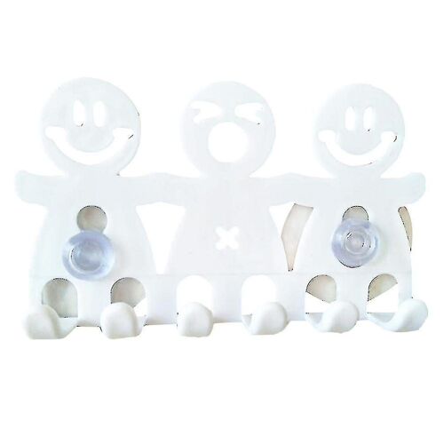 Porte-brosse à dents à ventouse motif sourire de dessin animé ¿ Rangement amusant pour salle de bain pour enfants et adultes ¿ Installation facile