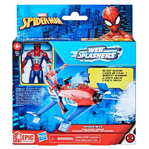 Spiderman Marvel Spider-Man, Epic Hero Series Web Splashers, Coffret Figurine Avec Véhicule