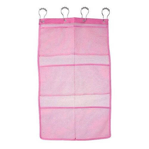 Organiseur De Douche Suspendu En Maille - Rangement De Salle De Bain À 6 Poches Pour Articles De Toilette Et Jouets Pour Enfants, Rose, Facile À Installer
