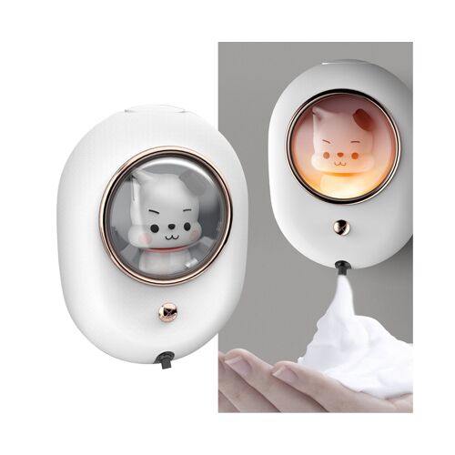 Distributeur de savon mural sans contact - Design capsule rechargeable pour une hygiène élégante et un gain de place