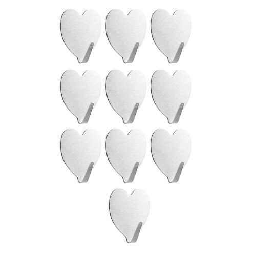 Lot De 10 Crochets Adhésifs En Acier Inoxydable ¿ Crochets Porte-Serviettes Durables Pour Cuisine Et Salle De Bain, Installation Facile, Forte Capacité De Charge