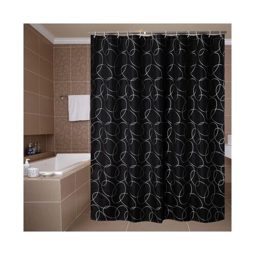 Rideau de douche élégant à motif mural noir ¿ Imperméable, durable, facile à installer avec des crochets ¿ Plusieurs tailles disponibles