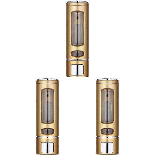 Distributeur de savon liquide mural, lot de 3, pour salle de bain et cuisine ¿ ABS durable, finition dorée élégante