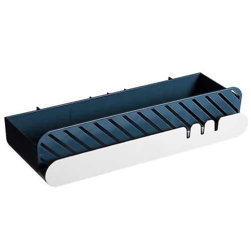 Étagère De Rangement Murale Bleue Pour Salle De Bain - Étagère De Rangement Sans Perforation Pour Articles De Toilette, Écologique Et Facile À Installer
