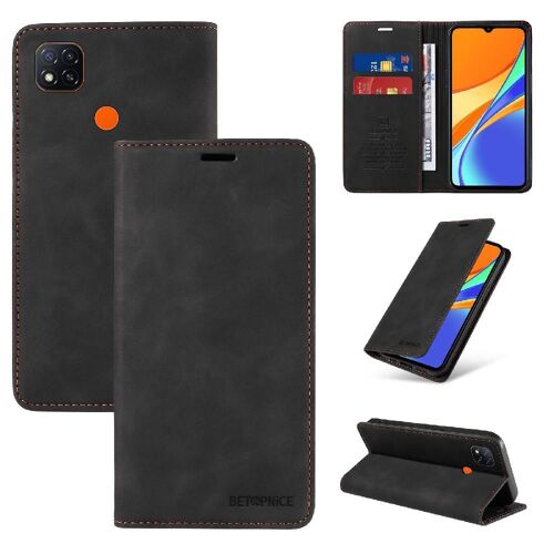 Étui Pour Xiaomi Poco C3 Protecteur Portefeuille Folio Magnétique Cuir Pu - Noir