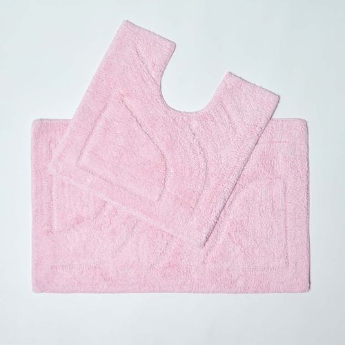 Tapis de bain pur Coton haut de gamme 2 pièces Rose