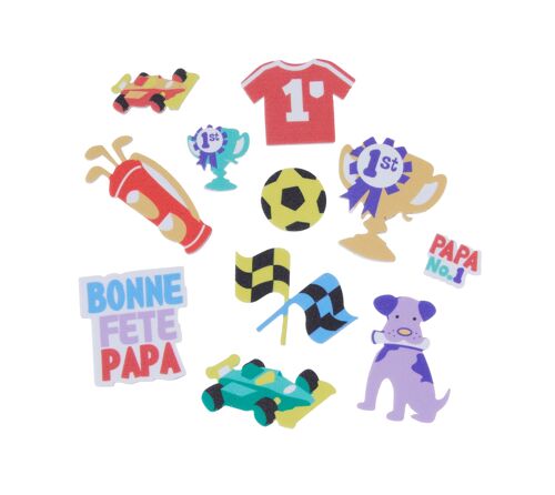 Stickers Fête Des Pères Caoutchouc Mousse 24 Pièces