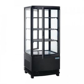 Vitrine ventilée positive 86 Litres, 4 faces vitrées, noire, 180 W, 220 V - MONO