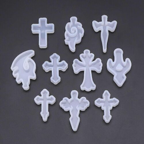 10 Pcs Moule En Silicone Miroir Pour Croix Bricolage Pour Croix Bijoux Pendentif Outil De Fabrication