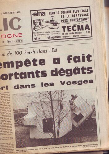 Journal Le Bien Public : 2 Decembre 1976