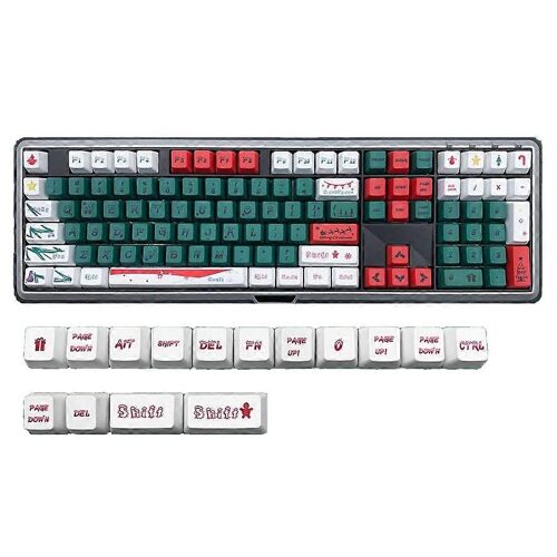THick PBT 123PCS Clavier de Noël Keycaps Touches festives DeepForest Designs