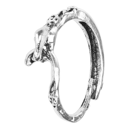Animal Punk Ring Réglable Silver Open Ring Retro Textures Rose Snake Rings