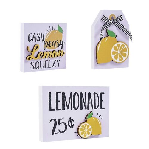 Citron Plateau Étages Décor Bloc De Ferme Signe Debout Décorations Pour La Cuisine