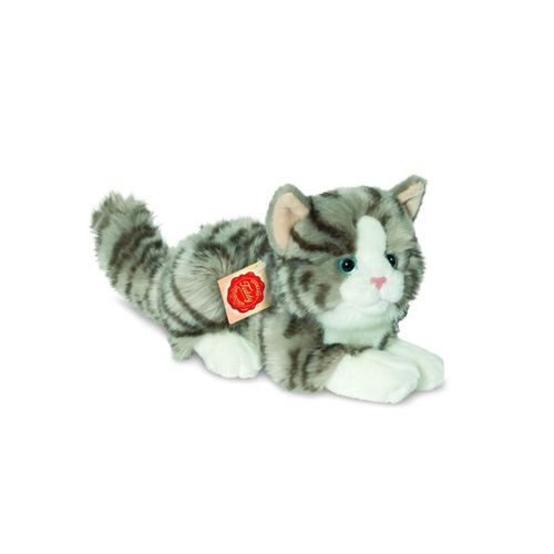 Katze Liegend Grau, Ca. 20cm