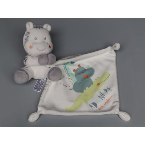 Doudou Zèbre Gris Blanc Mouchoir Adventure Simba Toys