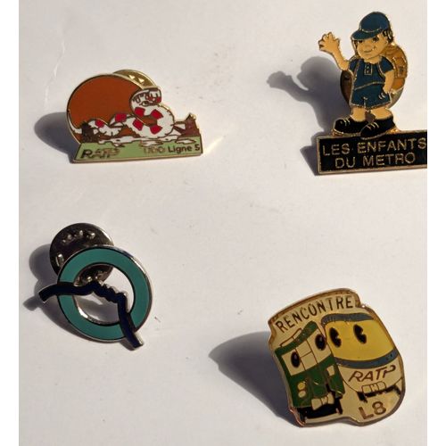 Lot De 4 Pin'S Ratp + Metro