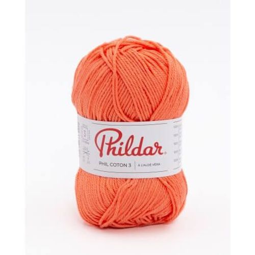 Fil Coton À Tricoter Phil Coton 3 - Phildar - Ppsc - Certifié Oeko-Tex Saumon Orange