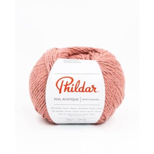 Pelote De Coton Et Lin Phil Rustique - Phildar Rosewood Rose
