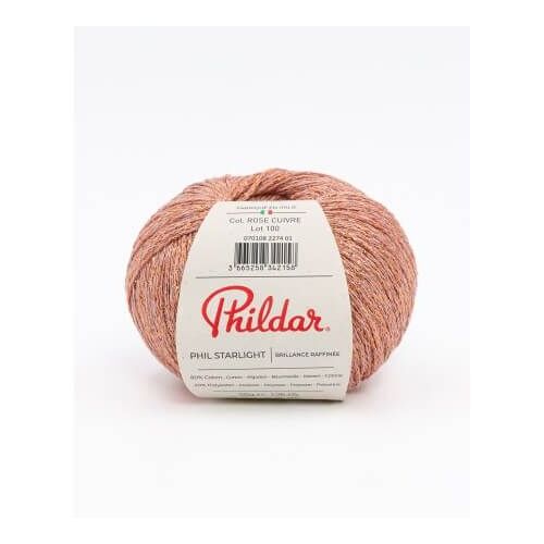 Coton Fantaisie À Tricoter Phil Starlight - Phildar Rose Cuivré